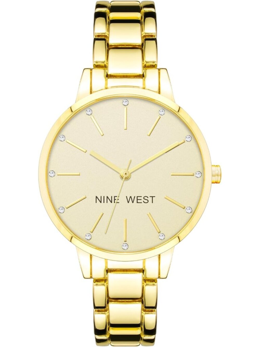 Elegance Crystal Accented Gold Bracelet Watch